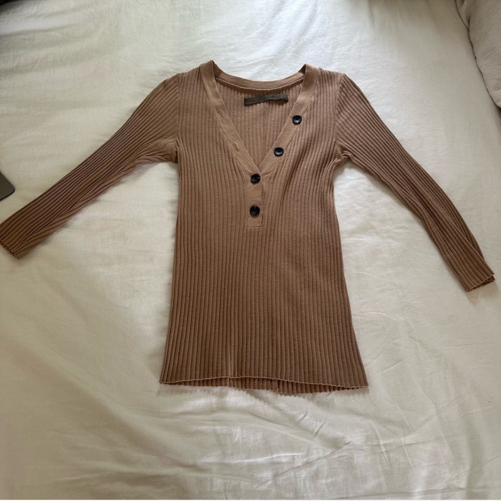 Enza Costa Ribbed Military Henley
